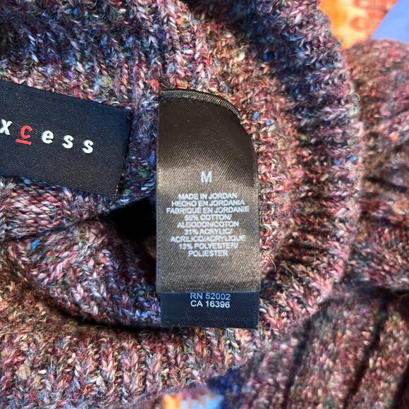 Axcess Multicolor Turtleneck Ribbed Sweater size Medium - Picture 3 of 5